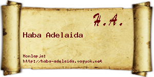 Haba Adelaida névjegykártya
